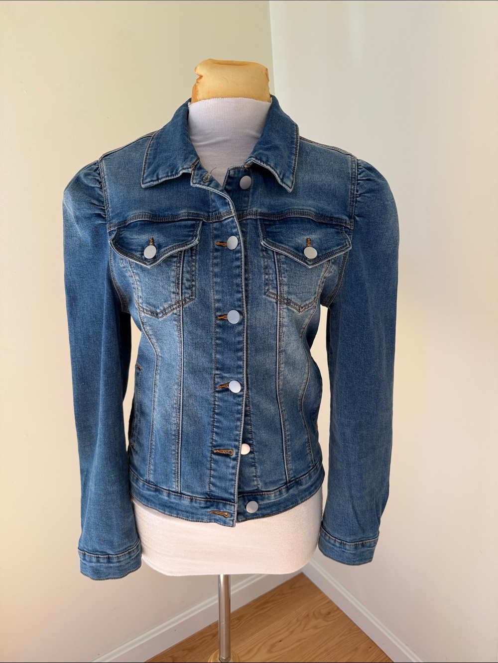 Aqua large light wash denim jacket.